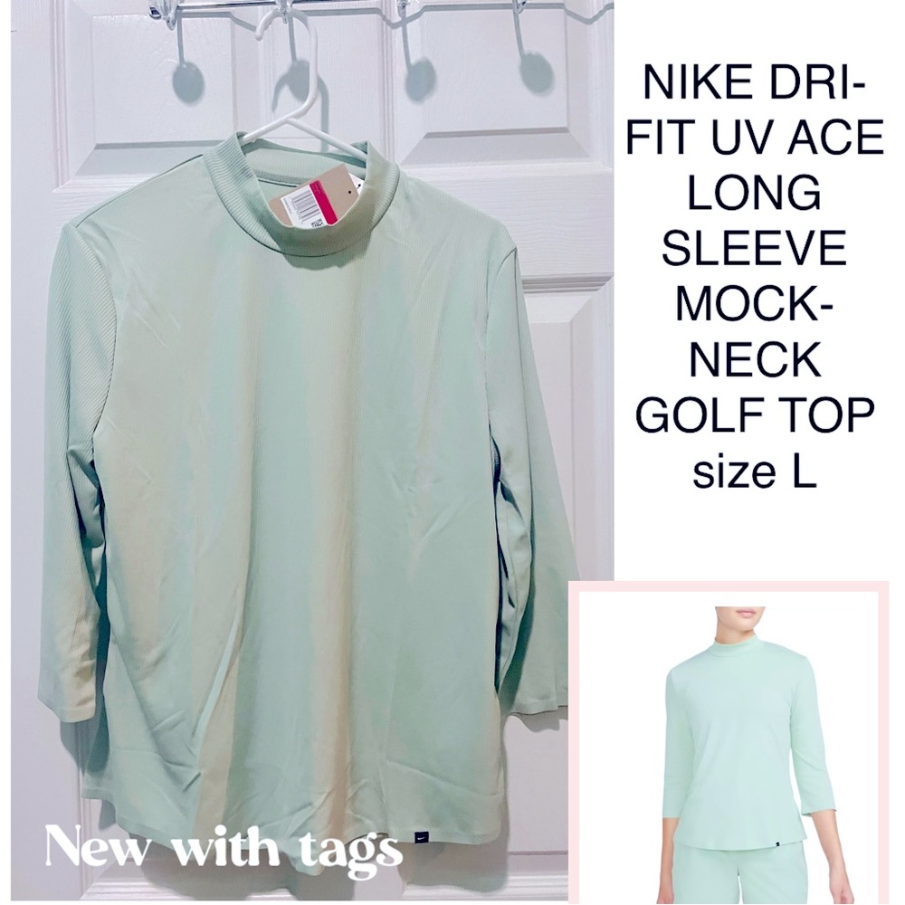 Nike dri fit sz L sea foam top - golf ladies